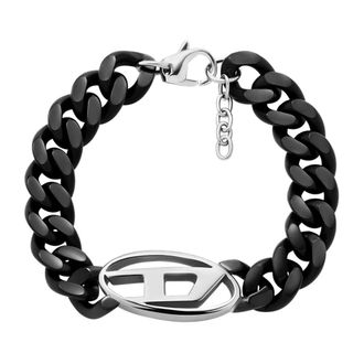 Diesel Roestvrijstalen armband voor mannen - Heren - Armbanden - Zwart - ONE Size - Accessoires