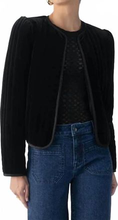 Sanctuary Quilted Velvet Jacket In Black