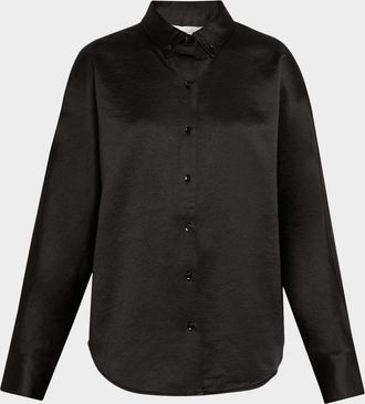 Proenza Schouler Caroline Button-Front Crepe Shirt