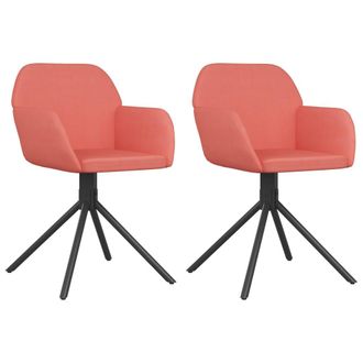 vidaXL Sillas De Comedor Giratorias 2 Unidades Terciopelo Rosa Vidaxl