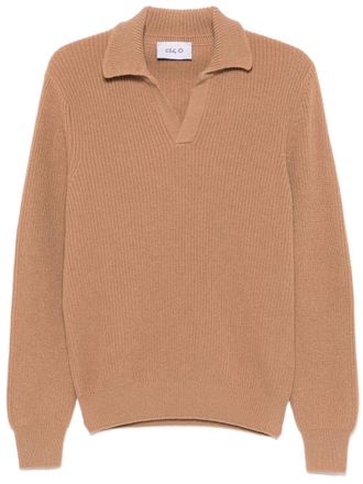 D4.0 virgin wool polo sweater - men - Virgin Wool - 50 - Brown
