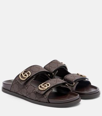 Gucci Sandalias de lona con GG