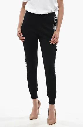 Stella McCartney Joggers in Cotone Felpato con Banda Laterale Logata Stella McCartney