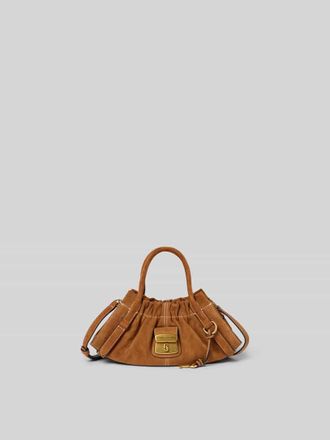 Marc Jacobs Shoulder Bag aus echtem Rindervelours in Hellbraun, Gr&ouml;&szlig;e 1