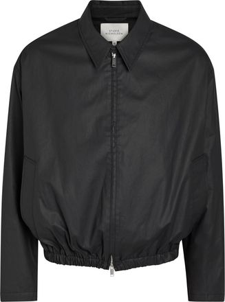 STUDIO NICHOLSON Waxed Cotton Jacket - Black - XL