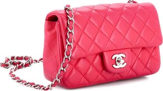 Chanel Classic Single Flap Bag Quilted Lambskin Mini crossbody bag - Roze