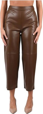 Max Mara Cropped broek - Dames - Broeken - Bruin - Maat: S Zijde
