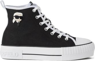 Karl Lagerfeld Kampus Max Nft Patch Hi Lace - Dames - Sneakers - Zwart - 37 EU - Katoen - Schoenen