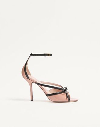 Valentino Garavani Bepointy Sandal in Patent Leather and Kidskin 100Mm Woman PINK/BLACK 39.5