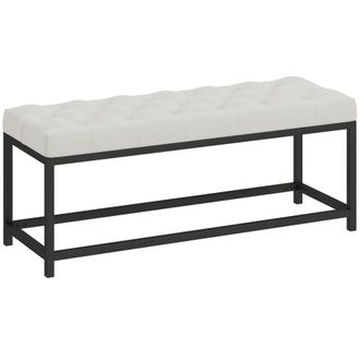 HOMCOM Pie de cama 117x40x48 cm crema