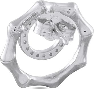 Luxury Bazaar 14K white gold diamond geometric earrings - Zilver