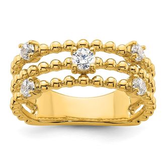 Diamond2Deal 14k Gold Lab Grown Diamond Wedding Band Ring 0.37Ct Clarity- VS Color- D-E