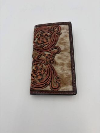 Twisted X Boots Mens Hair On Leather Rodeo Wallet In Brown/natural