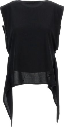 Jacquemus Paper-Effect Jersey Draped Apron Top