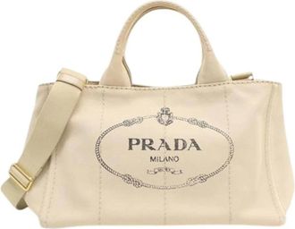 Prada Pre-owned Tote Bags, female, Beige, Size: ONE SIZE Pre-owned Vintage Tote Bag