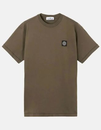 Stone Island Mens STONE ISLAND MENS 2100027 60/2 COTTON JERSEY SLIM FIT T-SHIRT MILITARY GREEN - Tan - Size: 36