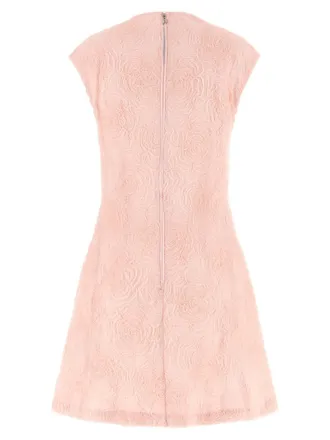 Rotate Floral Mesh Dress - pink