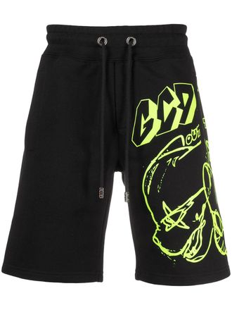 GCDS Shorts sportivi con stampa - Nero