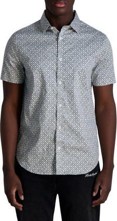 Karl Lagerfeld Logo Print Short Sleeve Shirt in Black/White at Nordstrom Rack, Size Medium