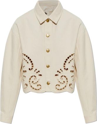 Ulla Johnson Bobbi Denim Jacket - Dames - Spijkerjassen - Beige - L - Denim - Jassen