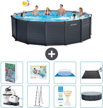 Intex Piscina Graphite Panel Redonda - 478x124 Cm - 9-piezas S567