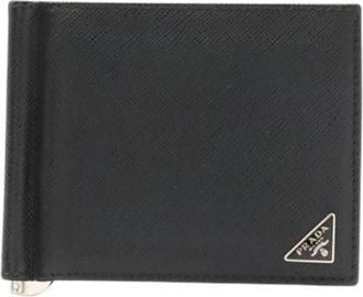 Prada Pre-owned Vintage Bi-fold Portemonnee - Dames - Vintage Accessoires - Zwart - ONE Size - Leer - Vintage