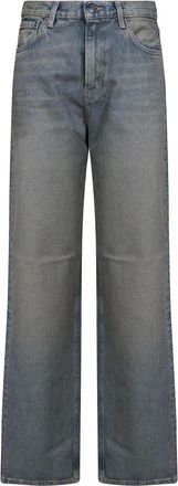 Haikure Jeans, Dames, Blauw, W24, Katoen, Korea Wide Jeans