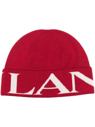 Lanvin Berretto con logo a intarsio - Rosso