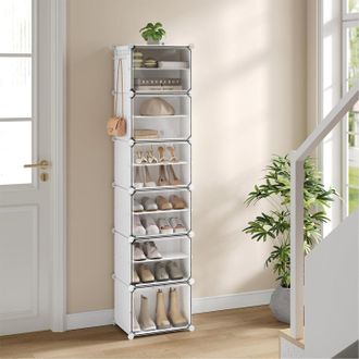 Woltu Woltu Zapatero Con 2x6 Compartimentos, Capacidad Para 24 Pares, Ahorra Espacio. Blanco