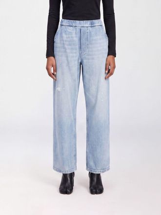 Maison Margiela Jeans wide leg a vita alta in denim effetto used