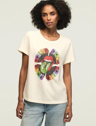 Lucky Brand Womens Rolling Stones Multi Color Classic Crew