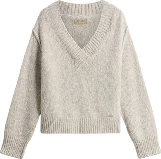 Woolrich V-neck Truien - Dames - V-hals truien - Grijs - L - Katoen - Truien & Vesten