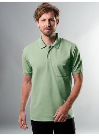 Trigema Poloshirt TRIGEMA TRIGEMA Polohemd mit Brusttasche, Herren, Gr. XXL, gr&uuml;n (gr&uuml;n tea), Piqu&eacute;, 100% Baumwolle, Basic, normal, ohne Ausschnitt, Shirts Po