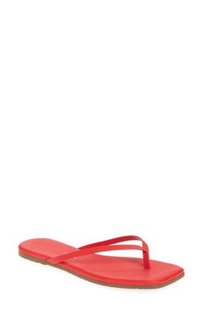 Tkees Lily Square Toe Flip Flop in Red Gloss at Nordstrom, Size 10