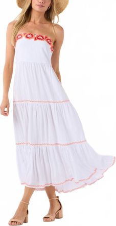 Tiare Hawaii Seaspray Strapless Maxi Dress In White