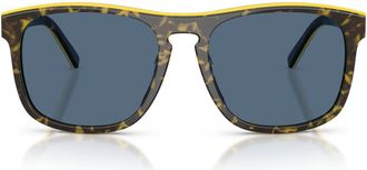 Ferrari 57mm Square Sunglasses in Grey Havana/yellow/Dark Blue at Nordstrom
