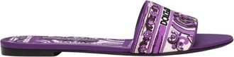 Dolce & Gabbana Ciabatta Flat - Dames - Sandalen - Paars - 36 1/2 EU - Leer - Schoenen