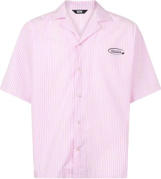 GCDS Camicia con stampa Wirdo Flames - Rosa