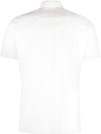 Burberry Mens Short-Sleeve Cotton Shirt White