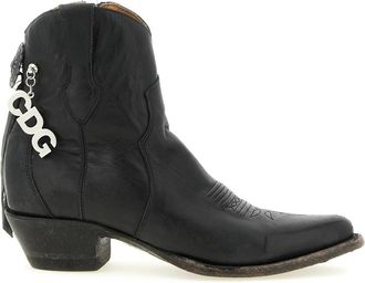 Comme Des Gar&ccedil;ons Texas Ankle Boot - Dames - Cowboylaarzen - Zwart - 36 1/2 EU - Leer - Schoenen