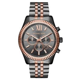 Michael Kors Accessoires, Heren, Zwart, ONE Size, Zwarte RVS Quartz Horloge