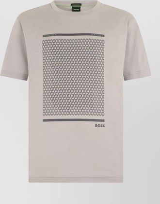 HUGO BOSS cotton t shirt central geometric print