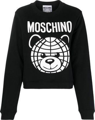 Moschino Teddy Bear crew-neck sweatshirt - women - Cotton - 44 - Black