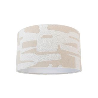 QAZQA Qazqa Pantalla De L&aacute;mpara De Tela Blanca Con Rayas Beige 35/35/20