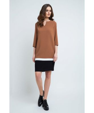 M&oacute;veis Conquista Womens Colour Block Dress - Camel - Size EU 38 (Womens)