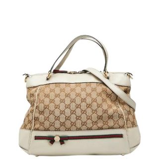 Gucci Pre-owned Handbags, female, Beige, Size: ONE SIZE Pre-owned GG Canvas Mayfair 2way tote bag