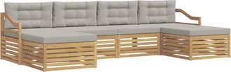 vidaXL Conjunto De Sof&aacute;s De Exterior 6 Uds. Blanco Y Gris Claro Vidaxl