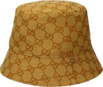 Gucci Damess Hoeden Katoen Beige/Neon Roze