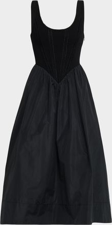 Cinq à Sept Martay Crochet Corset Midi Dress