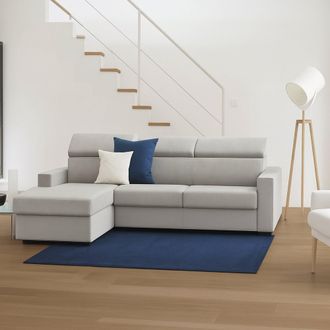 Dmora Sof&aacute; Fijo Dcisc, Sof&aacute; De Esquina, 100% Made In Italy, Sof&aacute; De Sal&oacute;n Con Chaise Longue, En Tela Acolchada - Pen&iacute;nsula Contenedor Izquierda, Con Reposab